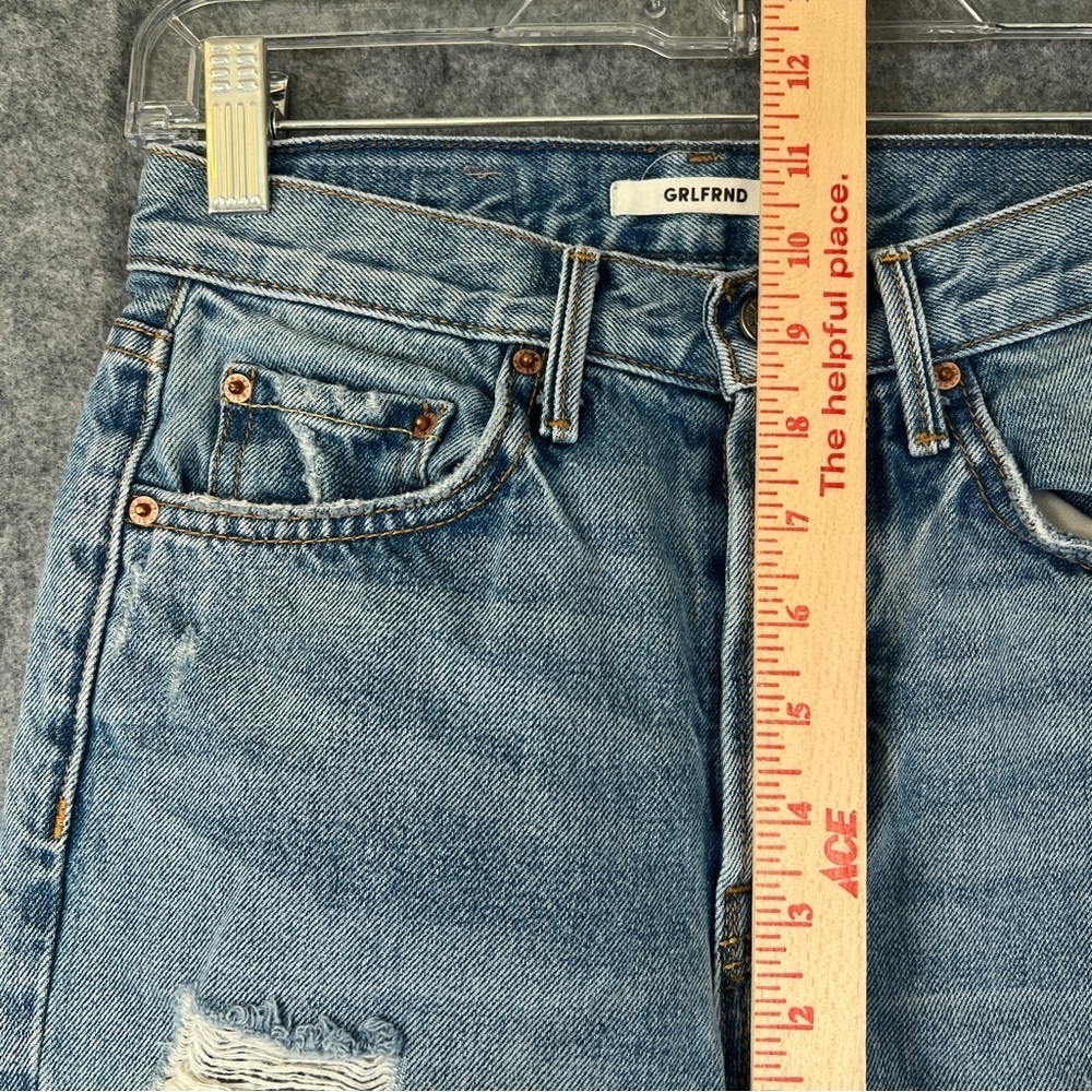 GRLFRND Karolina Denim Buttonfly Blue Jeans Distressed Destroyed Size 24 - Picture 7 of 11